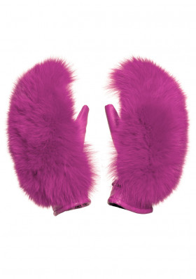 Women's gloves Goldbergh HANDO mittens real fox fur WOW PINK